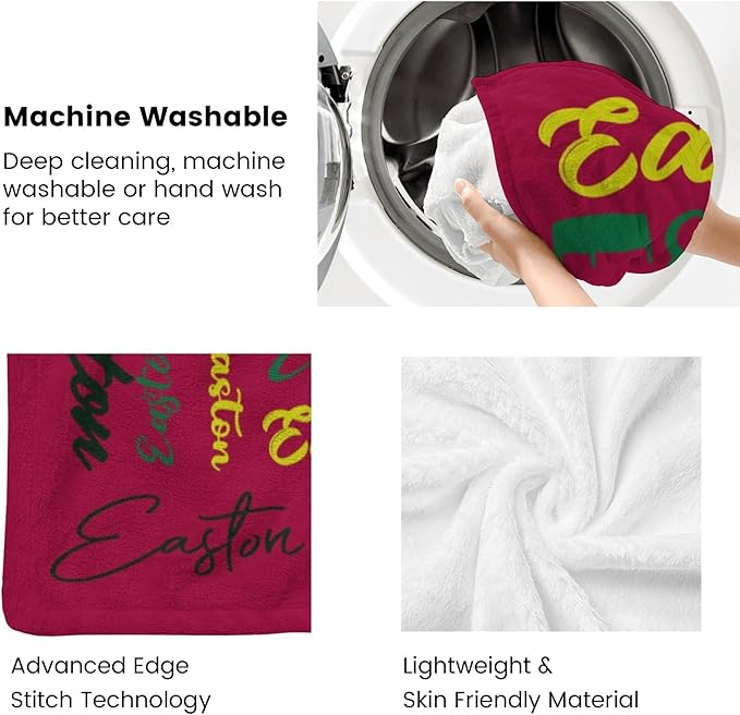 Name Blanket Personalized Blanket for Adult Kids Flannel Customize Throw Blanket Custom (Color 15, 50 x 60 Inches)