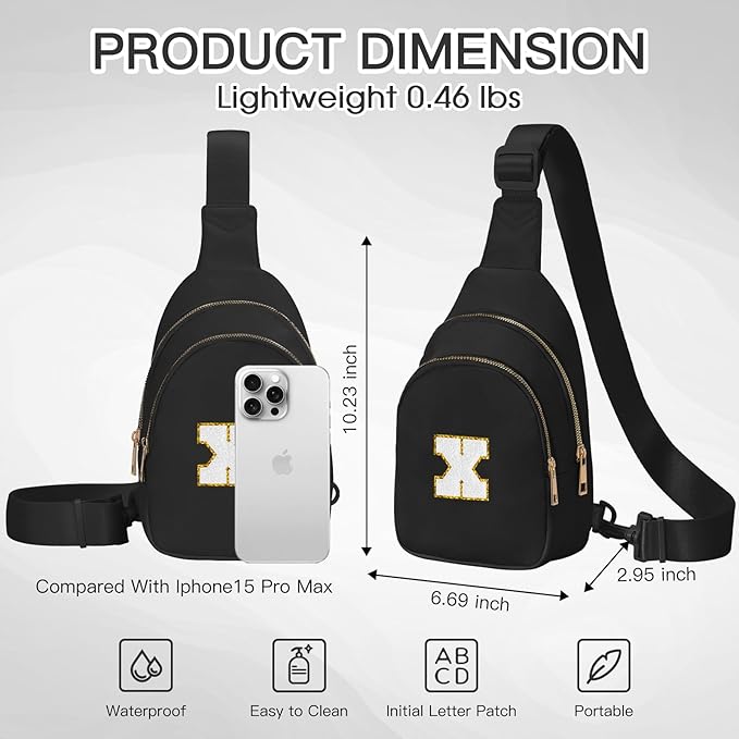 Birthday Gifts for 7 8 9 10 11 12 13 Year Old Girls Small Initial Sling Bag Cross Body Bag Fanny Pack for Girls