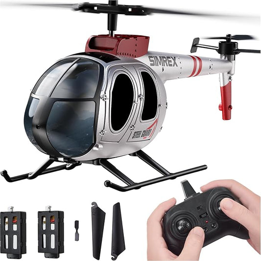 SIMREX RC Helicopter,Remote Control Helicopter Toy for Kids & Beginners, Altitude Hold, 2 Speeds,2 Batteries, Gift for Kids Boys Girls