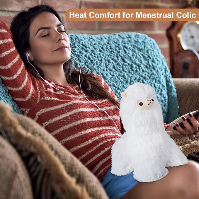 Llama Stuffed Animals, Microwavable Heating Pads Plushies for Soothing & Relaxation, Stuffed Alpaca Plush Toys for Stress Relief, Cuddly Lavender Scented Stuffed Doll for Kids, Llama Gifts