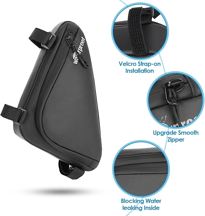 WOTOW Bike Tire Repair Tool Kit, Waterproof Frame Storage Bag & Mini Bike Pump & 16 in 1 Multitool & Bicycle Tyre Lever Patch Portable Repair Tool Accessories Set for Road Mountain BMX Cycling