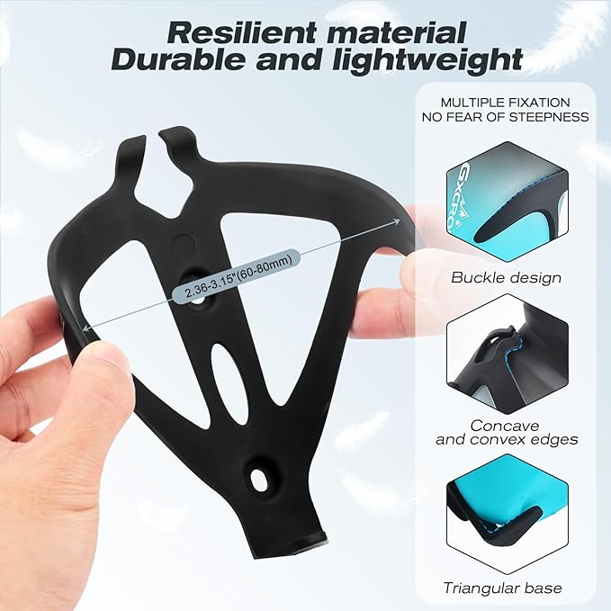 GXCROR Bike Water Bottle Holder with Bottle Combo, Lightweight, Durable & Secure Water Bottle Cage Set, Easy Installation, Fit for Sport Outdoor Cycling, MTB Road