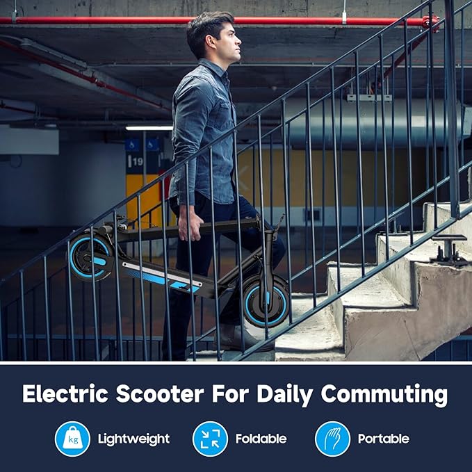 Electric Scooter Adult, 19-25 MPH Max Speed, 21-28 Miles Long Range, E Scooter with 8.5"/10" Tires, 350W/500W/600W Motor, Cruise Control and Dual Braking, Foldable Electric Scooter for Adults