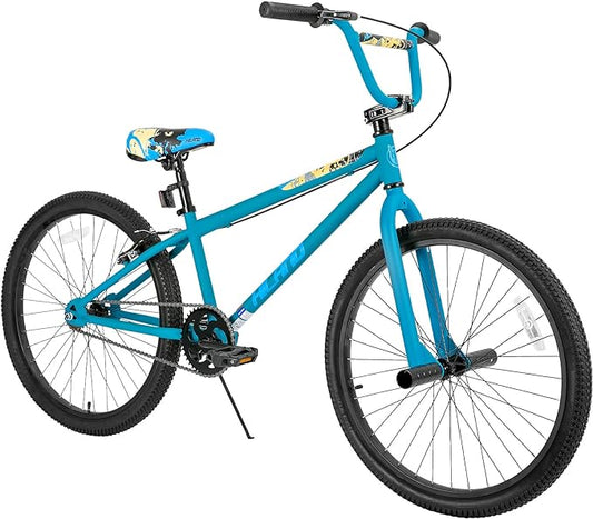 Hiland 24 26 inch BMX Bike for for Teen Bike and Adult Bikes, Beginner-Level BMX to Advanced Riders with 2 Pegs, Bicycles for Men and Women, Multiple Colors