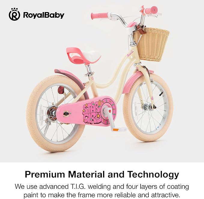 RoyalBaby Girls Bike Classic & EZ Kids Bike, Balance and Pedal Bicycle, 12 14 16 18 20 Inch Toddlers to Big Kids 3-10 Years