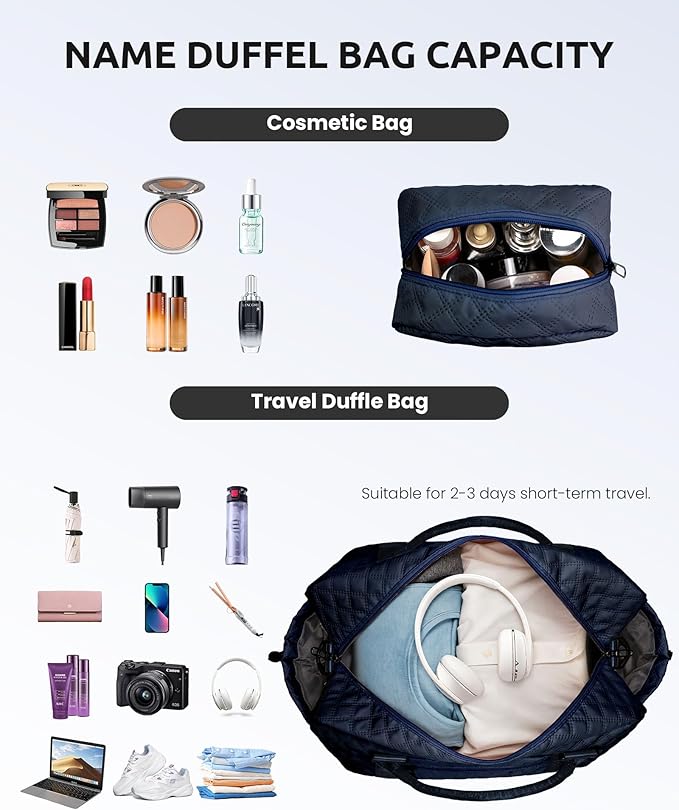 Birthday Gifts for 6-13 Year Old Girls - Personalized Duffle Travel Bags, Monogram Overnight Bags with Makeup Bag Gifts for Family (Letter Z)