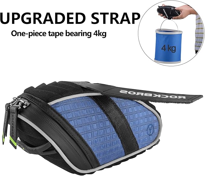 ROCKBROS Bike Saddle Bag Bicycle Seat Bag 3D Shell Saddle Bag Under Seat Cycling Seat Pack for Mountain Road Bike Bicycle Blue