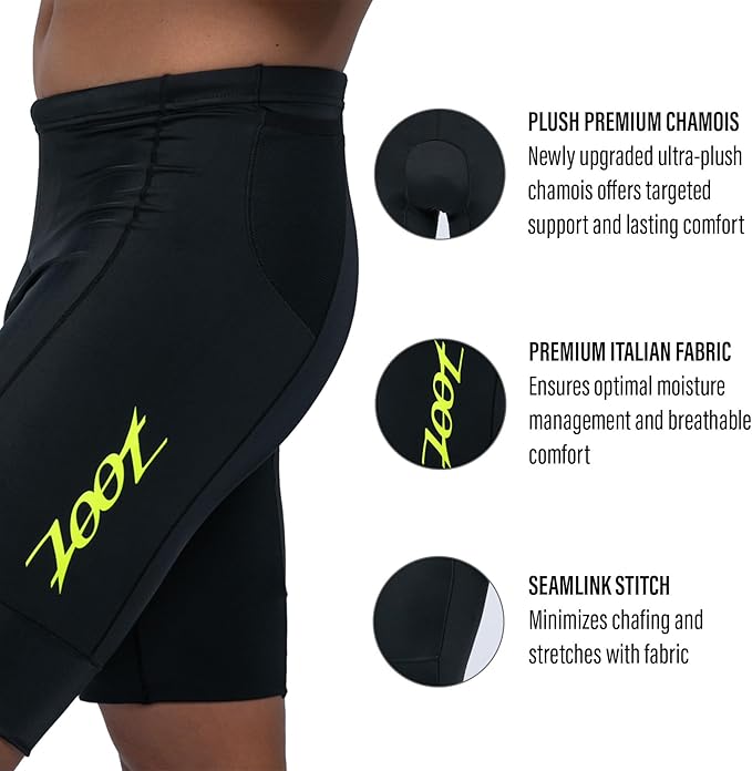 Zoot Men’s Core 9-Inch Tri Shorts, Quick Dry Performance Triathlon Shorts with Cycling Chamois Pad, Pockets & UPF 50+ Fabric