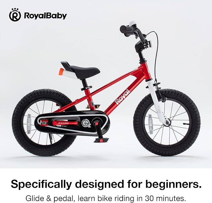 RoyalBaby Kids Bike Freestyle Classic & EZ Balance Pedal Switchable Bicycle, 12 14 16 18 Inch, 3-10 Years Toddler to Big Kids