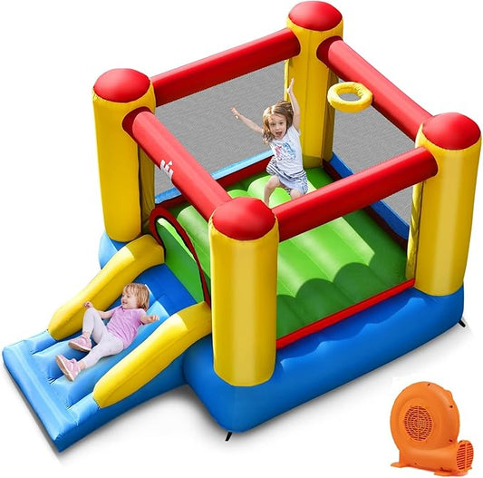 BOUNTECH Inflatable Bounce House, Bouncy House for Kids 3-6 Indoor Outdoor w/Jumping Area, Slide, GFCI 550W Blower, Portable Mini Bounce House for Toddler Boys Girls Birthday Backyard Party Gifts