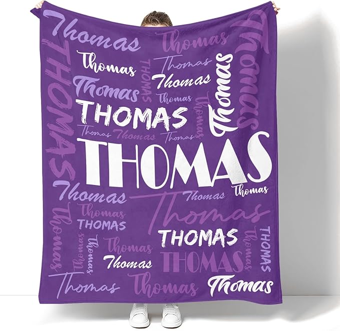 Dr.TOUGH Personalized Name Blanket Personalized Blanket for Adult Kids Flannel Customized Personalized Blankets and Throws