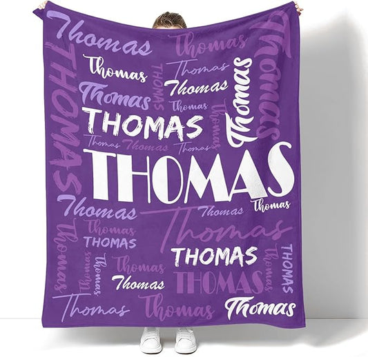 Dr.TOUGH Personalized Name Blanket Personalized Blanket for Adult Kids Flannel Customized Personalized Blankets and Throws