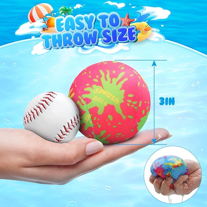 Baseball Toys for Kids 3-5: Baseball Set with 2 Bats and 8 Oversized 7CM Water Absorbing Balls Toddler Baseballs for Boys 3-5 Summer Outdoor Play Toy for Boys & Girls Baseballs Kids Gifts