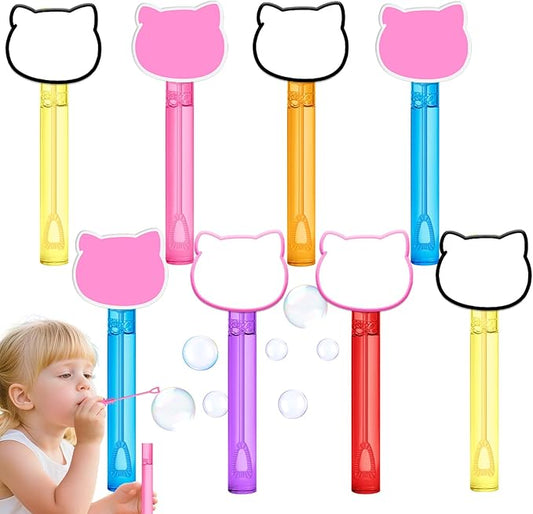 AFZMON Kitten Cat Bubble Wands for Kids, Kitty Mini Bubbles Birthday Gift Toy Party Favors Goodie Bag Stuffers Pinata Classroom Prizes Supplies