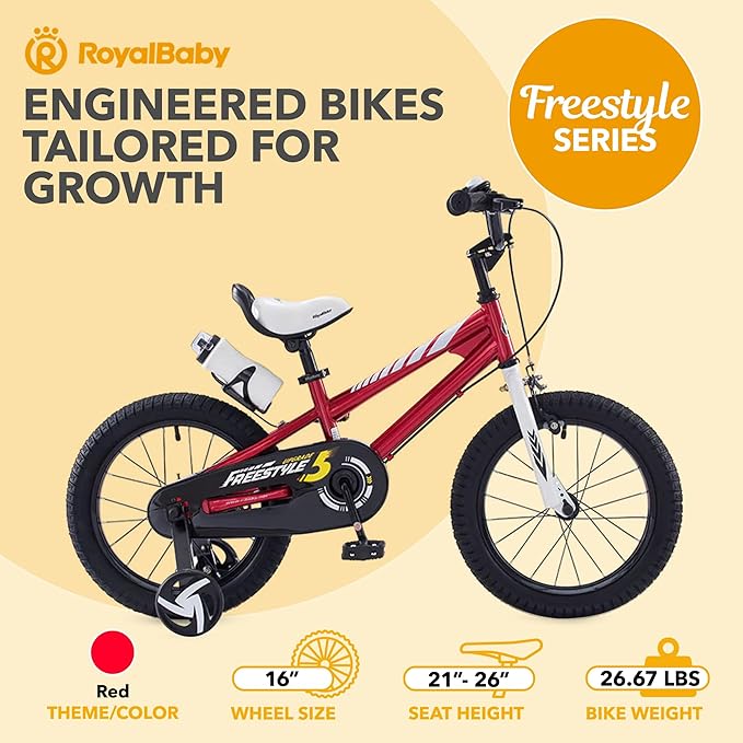 RoyalBaby Kids Bike EZ Balance to Pedal Dual Handbrake Toddlers Boys Girls Bicycle 12-20 Inch for Age 3-10 Years