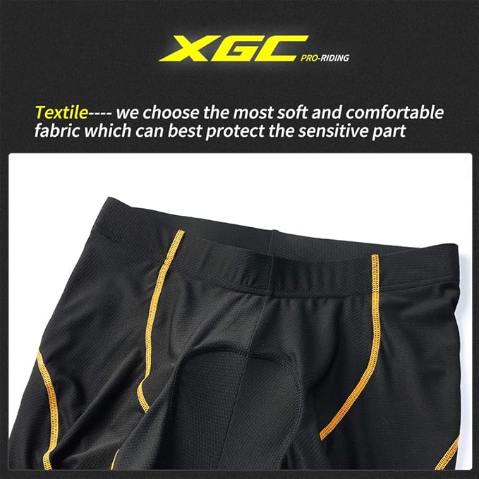 XGC Men's Cycling Underwear Shorts with High-Density High-Elasticity and Highly Breathable 4D Gel Padded