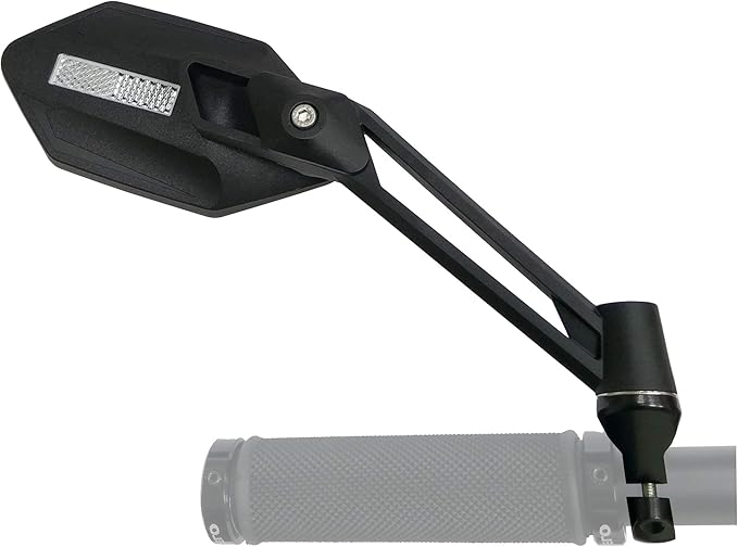 MEACHOW New Scratch Resistant Glass Lens,Handlebar Bike Mirror, Adjustable Safe Rearview Mirror, Bicycle Mirror (Silver Right Side) ME-005RS