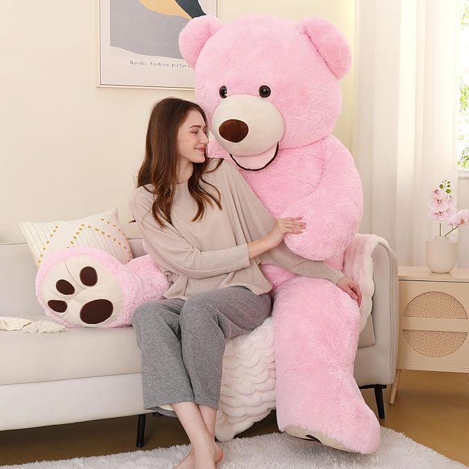 MorisMos Giant Teddy Bear Plush 6ft, Life Size Huge Pink Teddy Bears for Girlfriend, 6 Foot Large Big Stuffed Animal Gifts for Wife, Lover on Valentines, Anniversary, Birthday