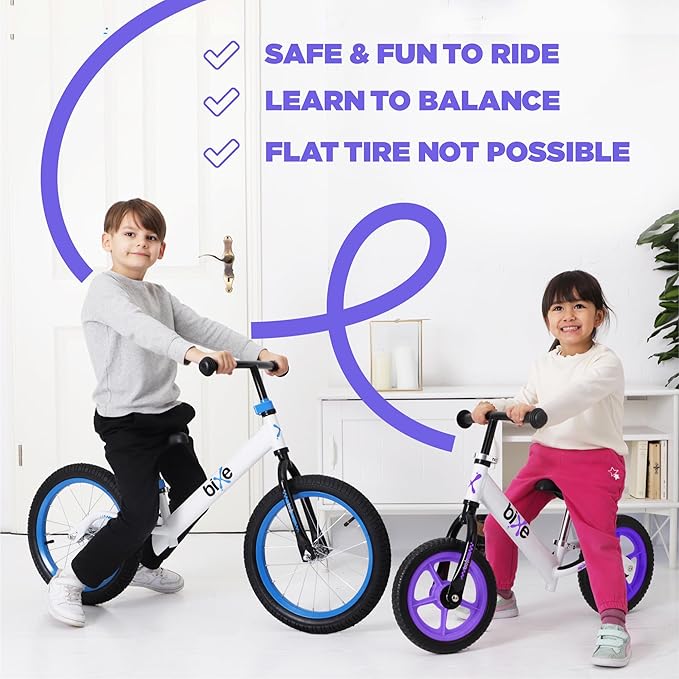 Purple (4LBS) Aluminum Balance Bike for Kids and Toddlers - 12" No Pedal Sport Training Bicycle for Children Ages 3,4,5,6.