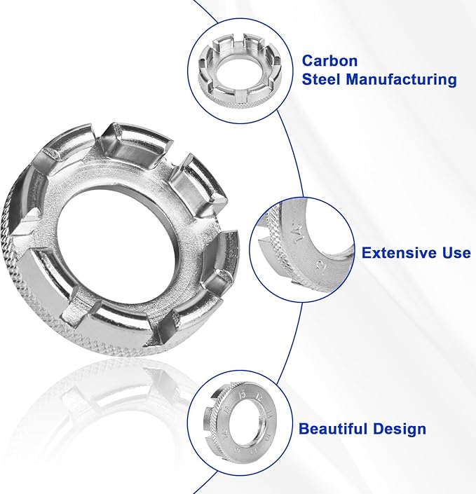 Bicycle Spoke Wrench Tool, Hardened Steel 6-in-1 Spoke Rim Tool for Adjusting and Repairing Bicycle Wheel Tension