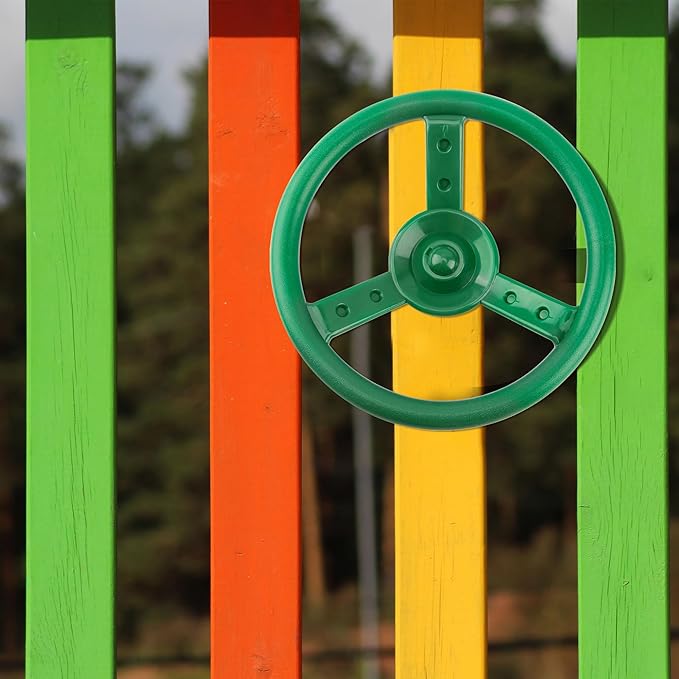Playground Steering Wheel Accessories Plastic Swingset Steering Wheel Pirate Ship Steering Wheel Playset for Outdoor Backyard Treehouse Playground Jungle Gym (1, Green)