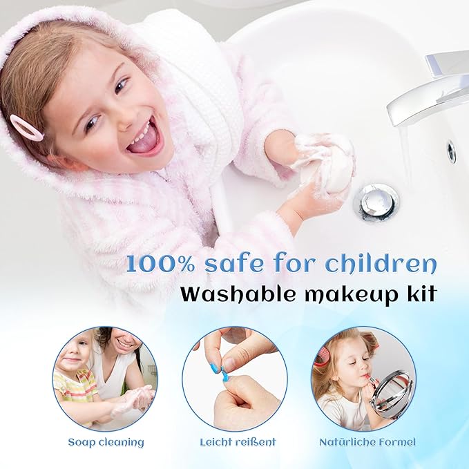 Kids Makeup Sets for Girls - Makeup for Kids 8-12, Maquillaje para Niñas, Play Make Up Kit, Non Toxic Best Toys for Little Girl, Princess Toddler Kid Stuff, Ages 345679 10 Year Old Girl Birthday Gifts