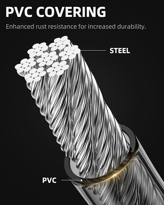 ROCKRBOS Bike Cable Lock with Key, ABS Lock Shell, 2 Keys & 1 Mount Bracket, Cable Lock for Bicycle/Scooter/Gate