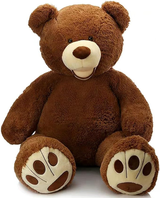 MorisMos Giant Teddy Bear, 39inch Large Stuffed Animals with Big Footprints Plush Stuffed Bears Gift for Kids, Dark Brown
