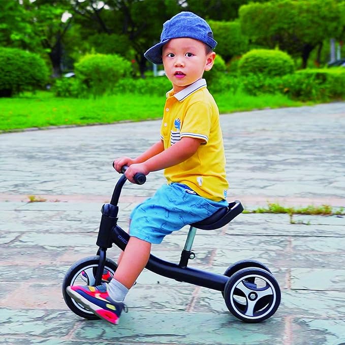 Baby Balance Bike, Toy Gift for 1 2 3 Year Old, Sturdy Toddler Balance Bicycle, Best Birthday Gift for 12-36 Months Boy Girl, Indoor Outdoor Kids Riding Toys with 3 Wheels(Black)