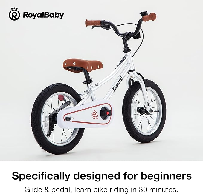 RoyalBaby Kids Bike, Terra EZ Balance to Pedal Convertable Bicycle, 14 16 18 Inch Easy Learn Balancing to Biking Boys Girls Ages 3-9 Years Beginners