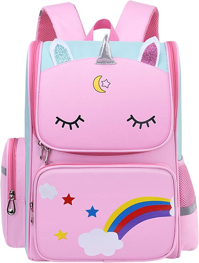 HT HONOR . TRUST Kids Backpacks for Girls Ages 6-8 Elementary Kindergarten Girls Backpack for School Pink Bookbag Mochilas Escolares Para Niñas Book Bag for Kids 5-7 Years old