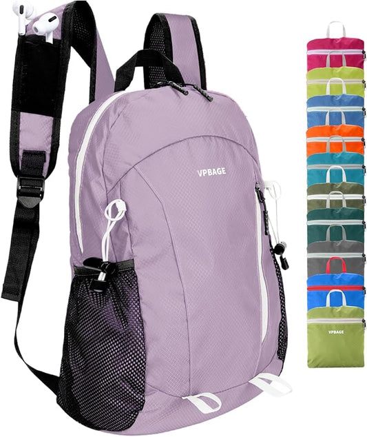 15L Water-resistant Hiking Daypack, Small Backpack Travel Outdoor, Lightweight Day Pack with Tool Loops