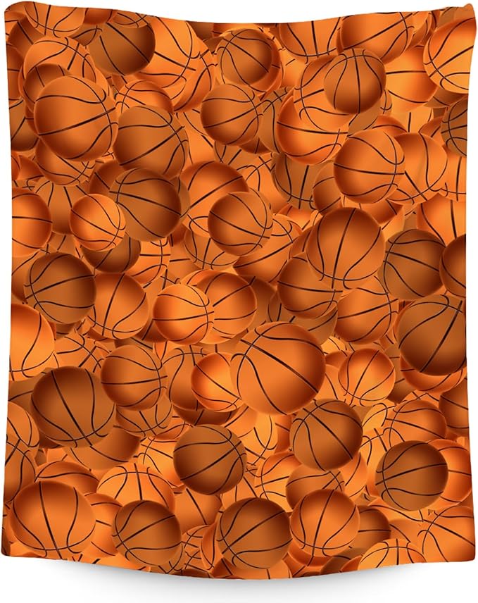 Basketball Gifts for Boys, Basketball Blanket for Girls Boys, Sport Throw Blankets for Player, Kids Throws for Couch Bed, Fleece Plush Throws Present Ideas (50x60 Inch)