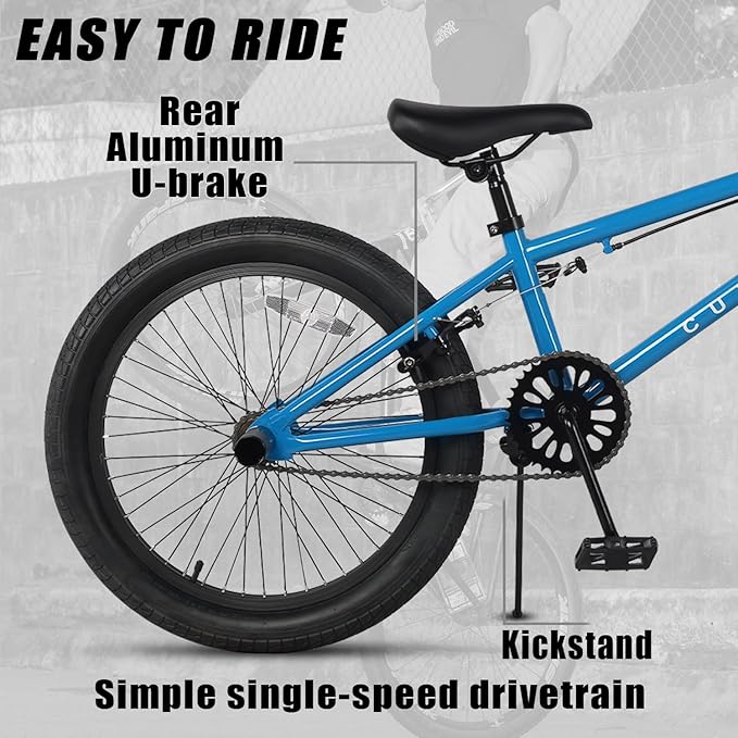 Freestyle BMX Bike, 18 20 Inch Kids Bicycle for 5-13 Years Old Kids and Beginner Level Rider, Multiple Colors