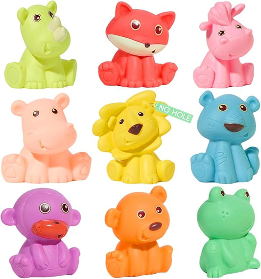 Baby Bath Toys for Babies 6-12 Months, 9 PCS | Sealed, No Hole & Mold Free Bath Toys, Soft & Safe Toddler Bath Toy Set, Bathtub Water Pool Toys