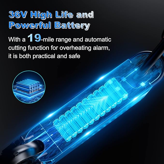 Electric Scooter - 8.5"/10'' Solid Tires, 350W/500W Motor, Up to 19-22MPH and 21-24Miles Long-Range Portable Commuting Scooter for Adults with Double Braking System and App