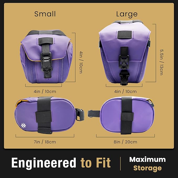 Lumiere & Co. Bike Seat Bag, Bike Saddle Bag, Saddle Bag Bicycle, Bicycle Saddle Bag, Bike Bag Under Seat, Saddle Bag, Bike Saddle Bags, Small Bike Bag - Maximus