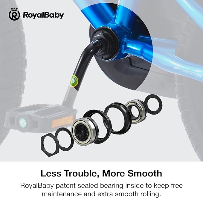 RoyalBaby Kids Bike EZ Freestyle Training Free Balance to Pedal Easy Learning Bicycle, 12-18 Inch for Toddlers to Big Kids