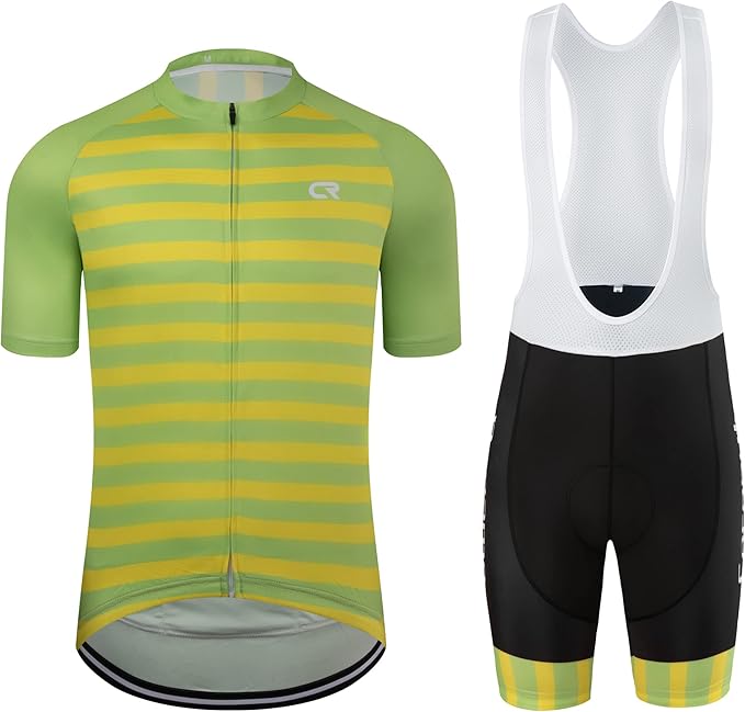 Coconut Ropamo CR Men's Cycling Jersey Set Road Bike Jersey Zipper Pocket Short Sleeves Cycling Kits Bib Shorts 3D Padded