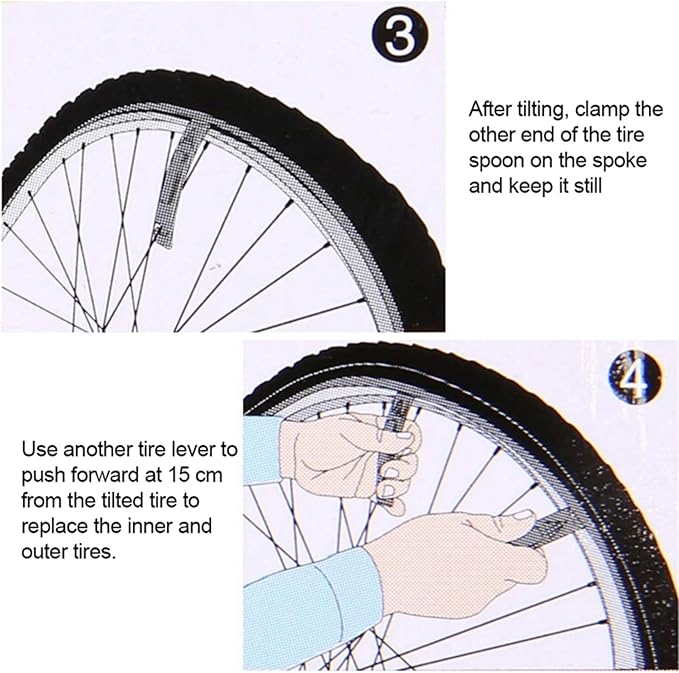 Bike Tire Levers Ultra Strong Bicycle Tire Removal Tool to Repair Bicycle Tube for Road & Mountain Bike Tires Repair Kits Tool (Metals Material)