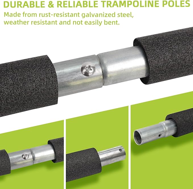 Trampoline Poles Replacement for Skywalker, Galvanized Trampoline Enclosure Pole for Skywalker,Replaces Parts#4201 4202
