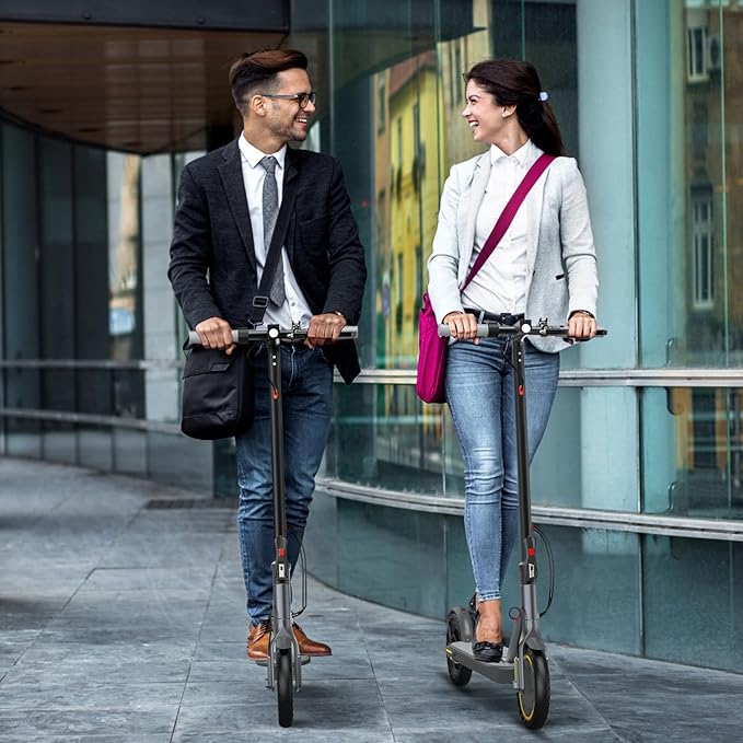 Electric Scooter Adults, Powerful 350W E-Scooter, Max 19 Mph & 15-19 Miles Range Scooters, Folding Scooters with 8.5" Solid Tires, Commuting Scooter Kick Scooter with APP Control (Seats Optional)