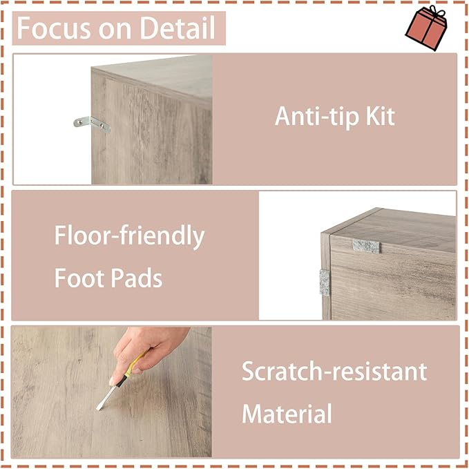 DINZI LVJ Kids Bookshelf, Toy Storage Organizer, Wooden Toy Storage Cabinet, 4 Cubby Children Bookcase, 39.4" L Toddler Book Shelf for Bedroom, Nursery, Hallway, School, Greige