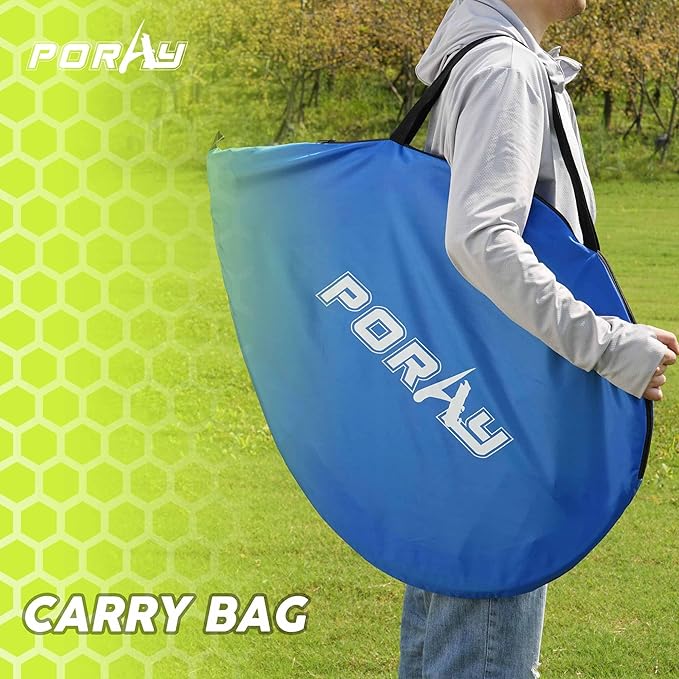 Poray Soccer Goal for Kid Easy-up Set of Two Portable Soccer Net 210D Oxford with 8 Field Marker Cones Extra Stakes Fun for Backyard and Soccer Training