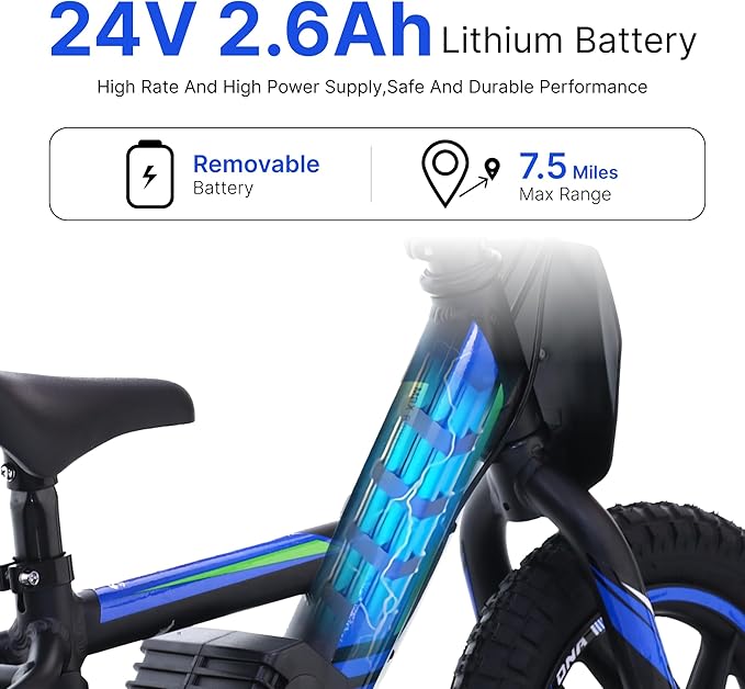 Electric Dirt Bike for Kids 3-6, 170W Racing Experience Lightweight Motorcycle, New Aluminum Frame with 2 Power Modes, 24V Detachable Battery, 12 Inch Knobby Tires