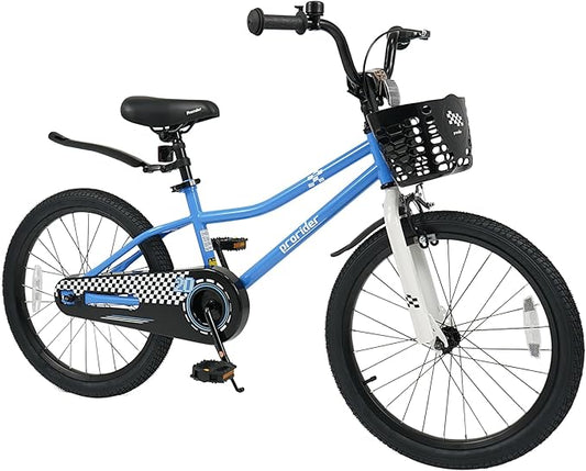 COSTWAY Kids Bike, 12 14 16 18 Inch Toddler Bike for Boys & Girls Aged 3-8 Years Old, Kids Bicycle w/Removable Training Wheels, Handbrake & Coaster Brake, Basket, Bell