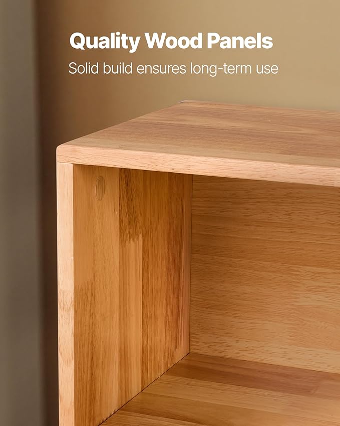 VEVOR Montessori Bookshelf, Wooden Toy Storage Organizer, 2-Cubby Toy Organizers and Storage, Daycare Furniture, Kids Bookshelf for Bedroom, Nursery, Living Room, Entryway, Preschool, Rubberwood