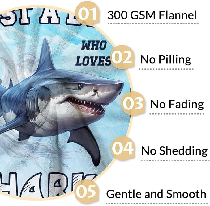 Shark Gifts for Boys - Soft, Lightweight Shark Throw Blanket - 40 x 50 Inches Colorful Cute Blankets Stuff for Couch, Sofa