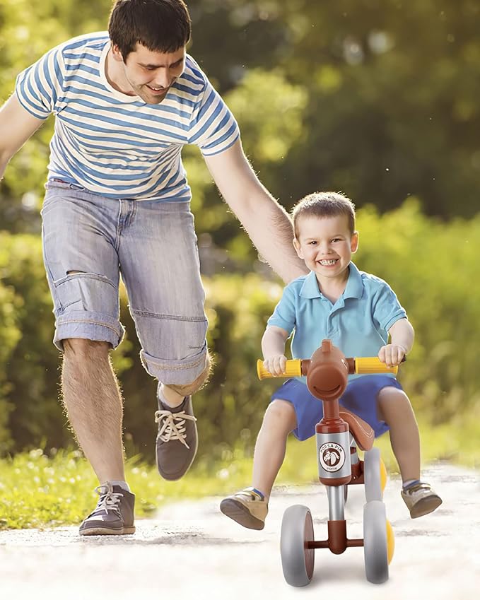 Baby Balance Bike for 1-2 Year Old Boy Girl, Balance Bike for 12-24 Months 4 Wheels Toddler Balance Bike, Baby Bike 1+ Years Toy First Birthday Gifts