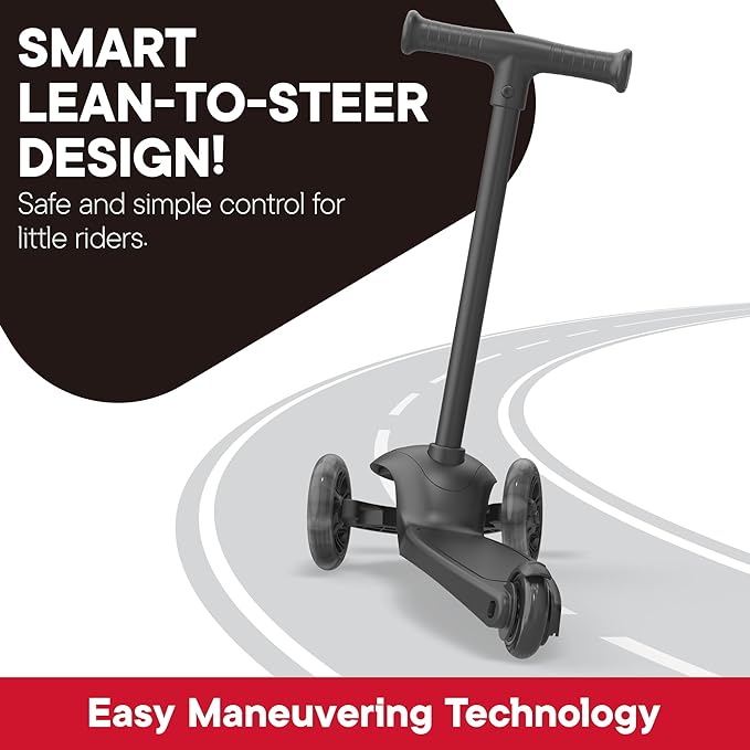 3 Wheel Scooter for Kids, Smooth Light Up LED Front Wheels, Wide Anti Slip Deck, Rear Foot Brake, Easy Lean to Steer Maneuvering, Indoor & Outdoor Ride On Toys for Ages 2 Up